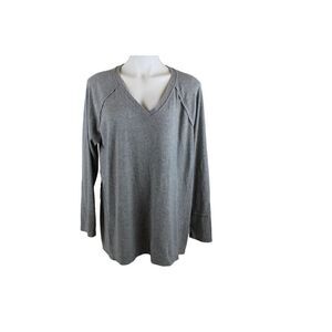 𝅺WILDFOX XL V-Neck Grey Long Sleeve Tunic Shirt Top Thermal